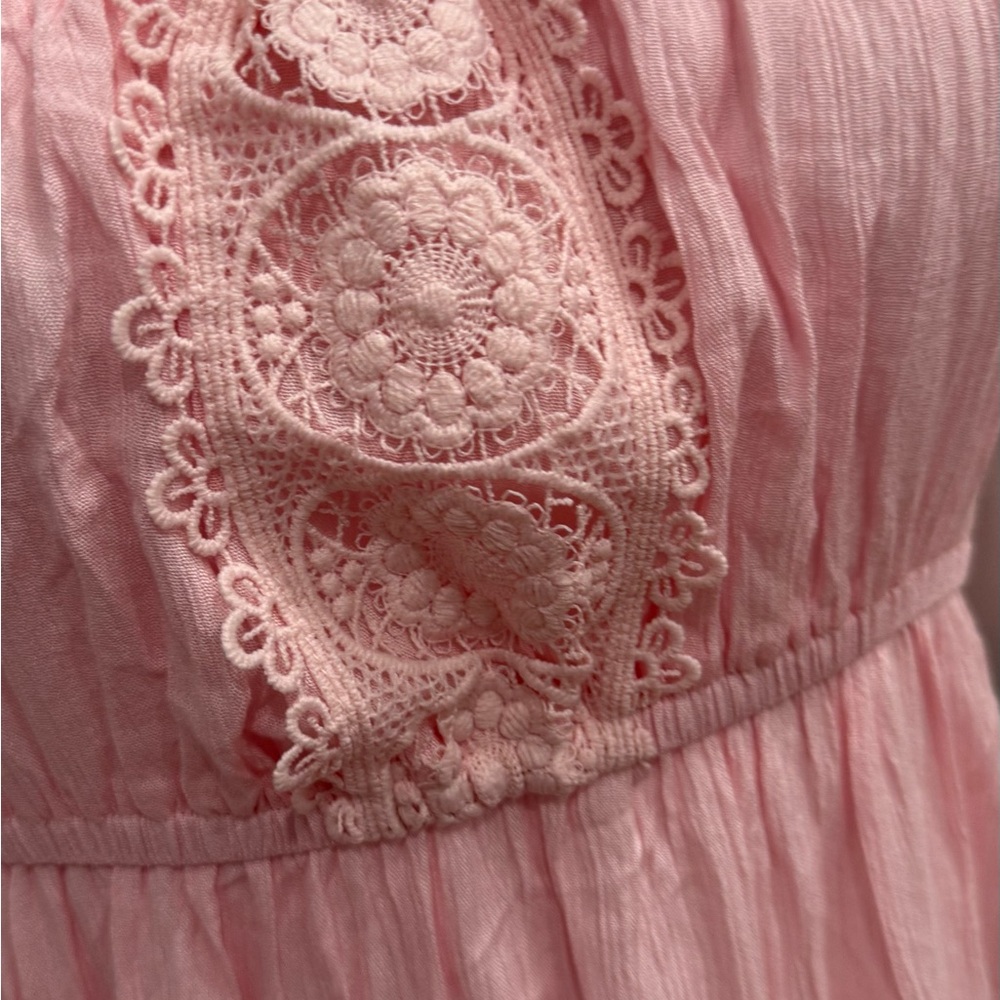 Chic Off-Shoulder Pink Maxi Dress - Picture 3 of 3